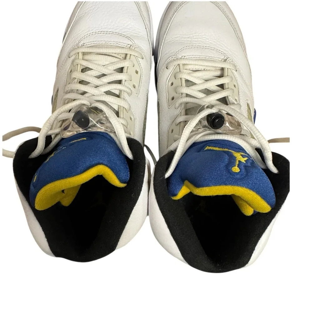 Air Jordan 5 Retro Laney JSP White Varsity Royal Maize CD2720-100 Mens‎ High Top